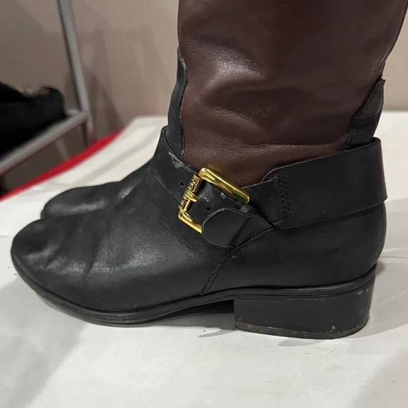 Lauren Ralph Lauren Black and Brown Over the Knee Boots - Picture 3 of 8